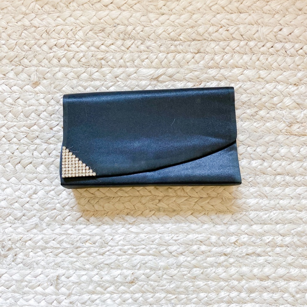 Black clutch with crystal details